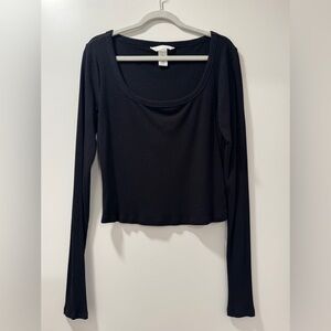 H&M black long sleeve top NWOT